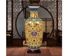 ZXXDD Antico Smalto Grande Vaso Vaso Ceramica Stile Europeo Stile Cinese Decorazione TV Cabinet Vaso Floreale, p (Color : Q)