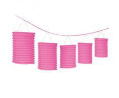 Ghirlanda decorazione di carta, Rosa (pacchetto di 8 Lanterne)