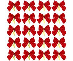 144 x Mini Papillon Rosso Mis. 5 x 5,5 cm per Albero di Natale Decorazioni Archi Fiocchi per pacchi Regalo, Coccarde Fiocchetti per Albero di Natale Decorazione addobbo Natalizio
