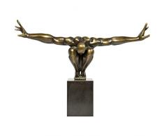 Kare Fitness Statua Design Uomo Scultura Oggetto Deco Atleta, Bronzo, 52 x 75 x 23 cm