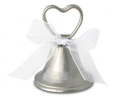Unique Party 95234 - Campanella per Matrimonio d'Argento Supporto per Segnaposti