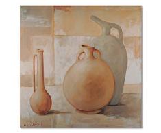 Feeby Frames Natura Morta Quadro Moderno Arte della Parete brocche Beige 80x80cm