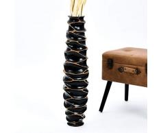 Leewadee grande vaso da terra: vaso alto, elemento decorativo fatto a mano in legno di mango, vaso per rami decorativi, 70 cm, nero