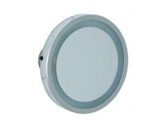 Wenko 3656450100 Specchio da Parete a LED Mosso, Illuminato, 3 Ventose, Acciaio, 15 x 2,5 x 15 cm, Cromo