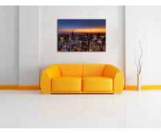 Skyline di New York su tela di canapa, Immagini XXL completamente incorniciate con grandi cornici di cuneo, foto muro Stampa artistica con cornice, più economico di pittura o foto, senza manifesti o poster, Leinwand Format:60x40 cm