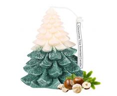 GLAITC Candele Profumate,Candele profumate Natalizie Tealight Candele profumate a Forma di Albero di Natale Set Regalo Regali di Cera di soia Pura per Le Donne Candela Regalo di Natale Green