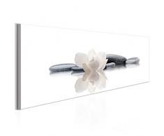 murando Quadro 120x40 cm 1 pezzo Stampa su tela in TNT XXL Immagini moderni Murale Fotografia Grafica Decorazione da parete Natura Feng Shui Spa Fiori Pietra grigio bianco b-B-0212-b-a