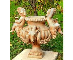 Casa Padrino Vaso Art Nouveau Beige Ø 58 x A. 69 cm - Elegante Vaso di Fiori - Decorazione per Giardino e Terrazza in stile Barocco e Art Nouveau