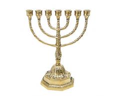 NKlaus Menorah Portacandele in ottone fatto a mano 23cm Menorah 10204