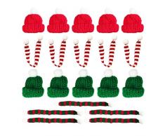 jojofuny Fai da Te Mini Babbo Natale Mini Knit Cappello di Natale Piccolo Babbo Natale Berretto Natale Lollipop Cappello Cappello E Sciarpa