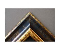 Artecentro Cornice Dorata per Quadri - Oro/Colore con o Senza passepartout in Legno-Varie Misure (Oro/Blu, 40 x 50)