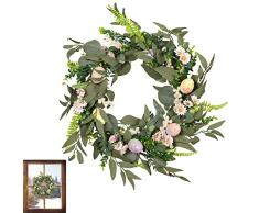 Tumotsit Corona di Pasqua,Decorazioni Primaverili per Porta dingresso | Corona di Fiori a grappolo di Fiori, Decorazione della Finestra della Parete della Porta dingresso della Celebrazione