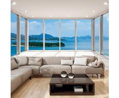 murando Carta da parati 350x256 cm Fotomurali in TNT Murale alla moda Decorazione da Muro XXL Poster Gigante Design Carta per pareti Isola Marittimo Mare Paesaggio natura finestra c-A-0085-a-a