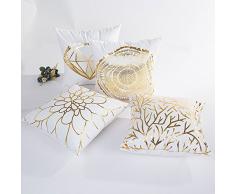Kword Oro Foil Stampa Caso di Cuscino di Natale Divano Vita Cuscino Gettare Home Decor,Vintage Cuscino Caso,Cuscino per Auto (A+B+C+D)