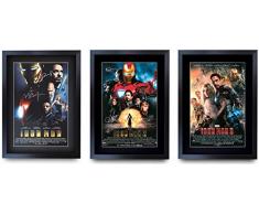 HWC Trading, Collezione di poster del film Ironman, formato A3, con Robert Downey Jr, Terrence Howard, Gwyneth Paltrow, Jeff Bridges, autografati