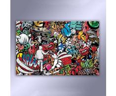 Stampe In Tela Con Telaio Street Graffiti Stampe darte Banksy Art Poster Pop Art Wall Art Picture for Living Room Decorazione della casa 60x90cm (24x35in) Cornice interna