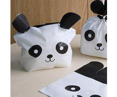Queta 50PCS Cute Panda imballaggio Sacchetti di Caramelle per Matrimonio per Alimenti Biscotti Pasqua Bambini Festa Decorazioni Regali Pacchetto