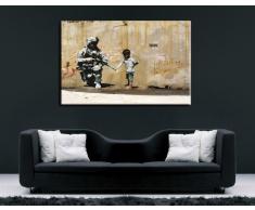 fotoleinwand24 Pyramid International - Stampa su Tela Banksy, 120 x 80 cm Stampa già montata sul Telaio. Pop Art - Quadro da Parete, Soggetto: Banksy 200