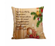 Cuscino di Christmas, Longra Coperture del cuscino del lino di 45cmX45cm di natale (C)