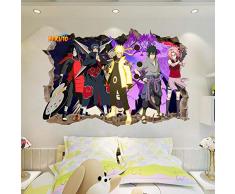 Adesivi Murali-Decorazione Della Camera Da Letto 3D Naruto Anime 60X90Cm Adesivo Murale/Carta Da Parati/Poster/Silhouette Per La Decorazione Domestica