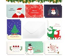 Miioto Biglietti Auguri di Natale, Biglietti di Natale con Buste e Adesivi, Auguri Natalizio Carte, Biglietti di Auguri Vuoti, per Salutare Familiari, Amici e Colleghi - 12pcs (#2)