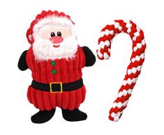 TaimeiMao Giocattolo per Cani di Natale,Peluche per Cani con Suono + Giocattolo di Corda Cani Natale,Set Giochi Cane,Giocattolo da Masticare Cani Natale