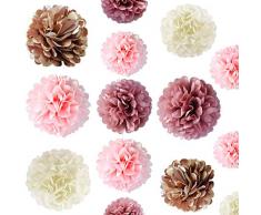 WingFly Pompon Carta Velina Festone Decorazioni Addobbi per Nozze Baby Show Matrimonio Compleanno Battesimo Nascita Laurea Natale, Pom PON Decorativi Cameretta Giardino 20 Pezzi