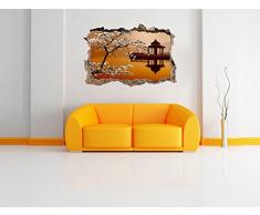 meravigliosa ciliegina sulla svolta con giapponese mare muro in look 3D, parete o in formato adesivo porta: 92x62cm, autoadesivi della parete, autoadesivo della parete, decorazione della parete