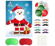 TUPARKA Appunta la Barba sui Giochi della Festa di Natale di Babbo Natale con 24 Adesivi per Barba per Regali di Natale, Decorazioni Natalizie per Interni