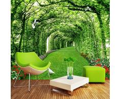 Grande murale personalizzato 3D stereo parchi veranda verde prati natura paesaggio senza soluzione di continui 3D Murale Carta da parati fotomurali poster murale Soggiorno camera letto-430cm×300cm