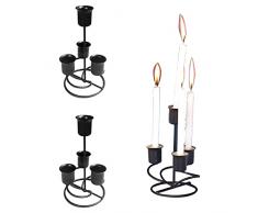 Binblin 2PCS candelabro nero Per Cena a Lume Di Candela Decorazioni Di Nozze Decorazione Per Le Vacanzeregali Decorazioni Tavolo candelabro (4 Braccia)