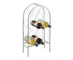 Zeller 27358 - Scaffale per Bottiglie di Vino, Superficie cromata, 33,5 x 16,5 x 62 cm