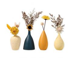 Sziqiqi Vasi Piccoli in Ceramica per Fiori Set di Vasi Decorativi per Soggiorno Mini Vasi Fatti a Mano per la Decorazione di Centrotavola Vaso Moderno Con Colori Opachi Morandi Set di 4