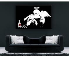 Banksy su Tela 100 x 70 cm teren! Stampa già montata sul telaio! Pop Art quadro Kunstdrucke, tele, immagini per decorazione - decorazione/Top 100 "Banksy" foto - Graffiti/Street Art Kunstdrucke