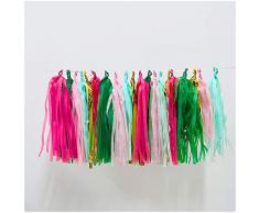 20 pezzi Nappagne di Ghirlanda Nappa Carta Ghirlanda Nappa Carta Arcobaleno nappe di carta velina decorative per feste Nappa Ghirlanda Nappe per Feste Banner fai da te per halloween natale (Natale)