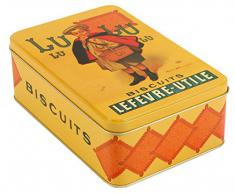 French Classics - Scatola di Metallo, Motivo con Biscotti Lu, 18 x 12 x 7 cm