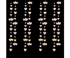 Hyakoz 4 Pezzi 52Ft Ghirlanda di Carta Decorazione Scintillante Oro champagne Heart Garland per Wedding San Valentino Addio al Nubilato per Feste
