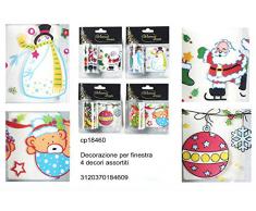 Idea Natale: Striscia decorativa trasparente - adesivo - Stickers da finestra - 4 ASS: Babbo Natale Pupazzo di neve Palle di Natale o Orsacchiotto