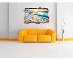 meraviglioso tramonto sul mare svolta muro in look 3D, parete o in formato adesivo porta: 92x62cm, autoadesivi della parete, autoadesivo della parete, decorazione della parete