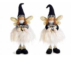 Gruppo Maruccia Angeli Natalizi con Abito Set 2 Angioletti Natalizi Decorativi per Casa Vetrine e Negozi Idea Regalo Natale