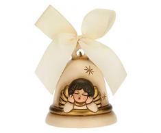 THUN - Addobbo per Albero di Natale Campanella con Angelo Limited Edition 2020 - Decorazioni Natale Casa - Versione Rossa - Ceramica - 7 x 7 x 8 h cm