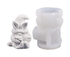Cipliko Stampi in Silicone Pasqua - Fornitura di Produzione di Candele in Silicone 3D Gnomi - GNOME Statue Primavera Pasqua Gesso Stampo per Aromaterapia Candele Saponi Resina Artigianato