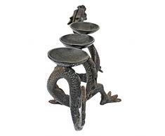 Design Toscano SP120 Candelabro in Ghisa Antico Drago, Oro, 10x37x15 cm