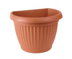 Terra - Vaso da parete in plastica Terra, colore terracotta, 27 cm