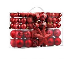 CACOE Set di palline di Natale per albero di Natale, con glitter opachi, da appendere alla porta, decorazione per lalbero di Natale, feste, festival