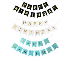 Festone Buon Compleanno, 3pcs Striscione Buon Compleanno Colorato Buon Compleanno Festoni Birthday Banner Bandierine di Buon Compleanno per Feste di Compleanno Sono Perfette per Ogni età
