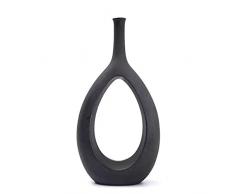 Sfeexun Vaso per Fiori in Ceramica Vasi Moderni Neri Astratti Artistici Accento Decorativo per La Decorazione Domestica H-30cm