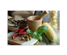 Feeby Frames, Quadro pannelli, Pannello singolo, Quadro su tela, Stampa artistica, Canvas 70x100 cm, CUCINA, NATURA MORTA, PIATTI, PEPERONCINO