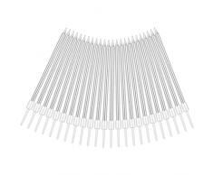 URAQT Metallico Candeline, 24 Pz Torta Compleanno Lunghe Sottile Candele con Supporti, Candele Compleanno Candeline Torta Decorazioni per Feste, Accessori per Feste(Argento)