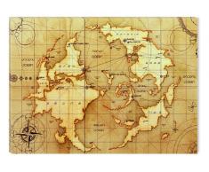 Startonight Quadro su Tela Mappa del Mondo Antico, Quadri Moderni Astratti Stampe Camere da Letto 60 x 90 cm